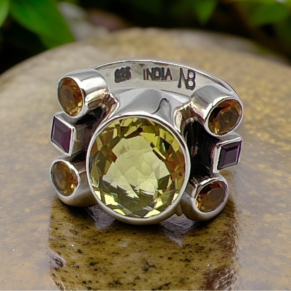🌟NICKY BUTLER 925 Sterling Silver Lemon Quartz Gemstone Oval Ring Size 7 NEW - Picture 2 of 9